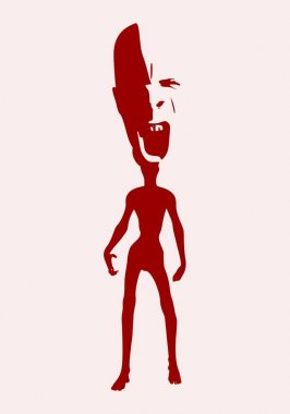 Zombi tek renkli siluet