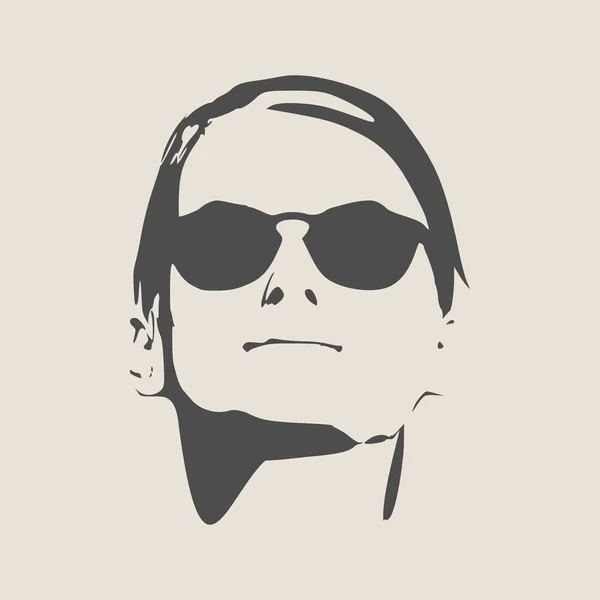 Portrait of beautiful woman in black sunglasses. — Stock Vector