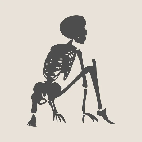 Halloween mänskligt skelett — Stock vektor