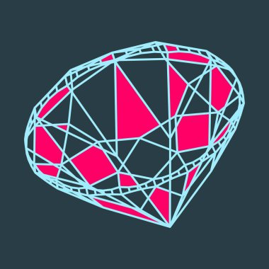 Elmas basit örnek üst ve yan görünümleri.