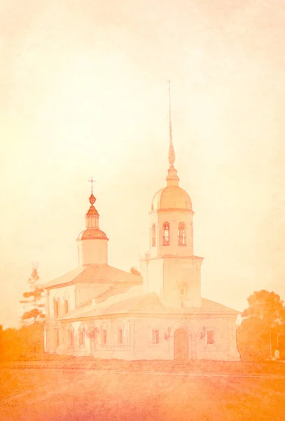 Silueta de iglesia rusa — Foto de Stock