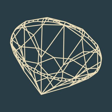 Elmas basit örnek üst ve yan görünümleri.