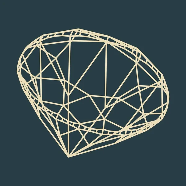 Elmas basit örnek üst ve yan görünümleri.