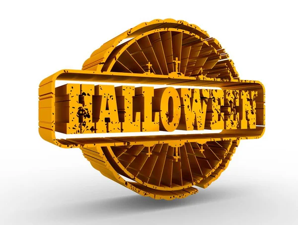 Graverade stämpel med Halloween text — Stockfoto