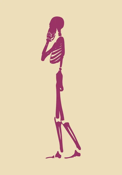 Halloween mänskligt skelett — Stock vektor