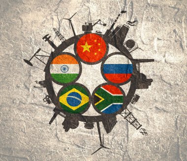 BRICs sendika üye ülke bayrakları