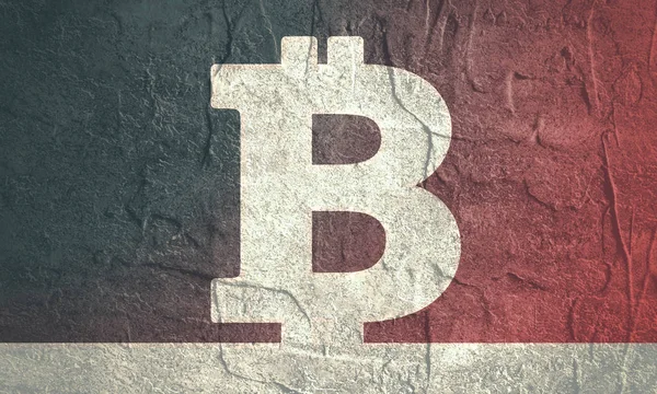 Bitcoin şifreleme para birimi sembolü — Stok fotoğraf