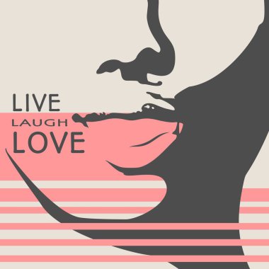 Bir kadın baş silüeti. Yüz Önden Görünüm.