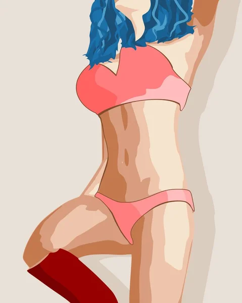 Krásná sexy fitness dívka. — Stockový vektor