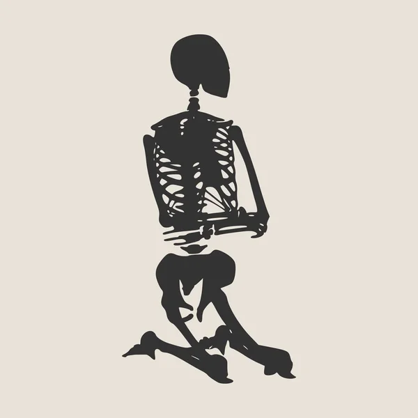 Esqueleto humano de Halloween — Archivo Imágenes Vectoriales