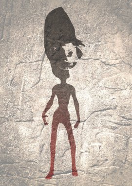 Zombi tek renkli siluet