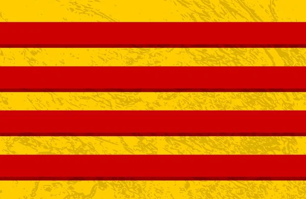 Bandera texturizada grunge Cataluña  . — Vector de stock