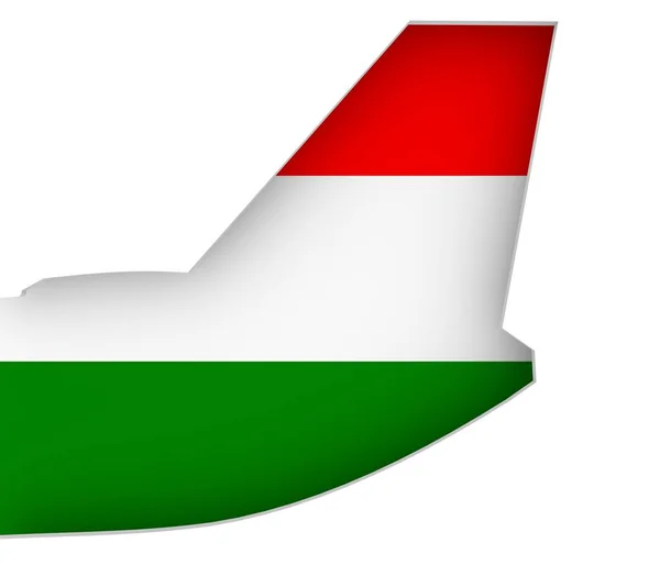 Het beeld van de staart van een vliegtuig — Stockfoto
