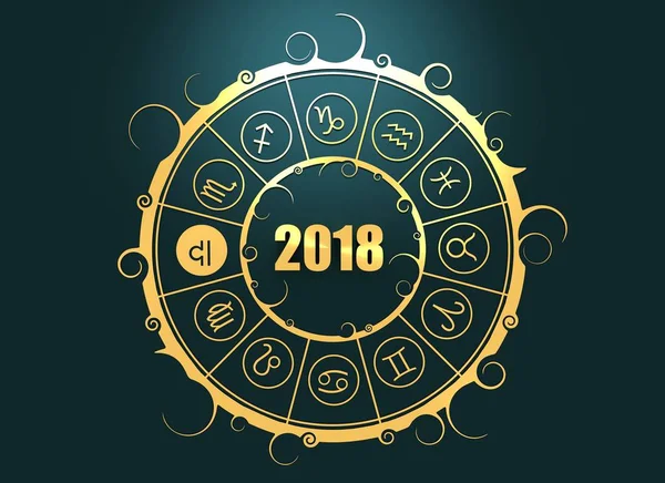 Astroloji sembolleri bir dairede. Ölçek işareti