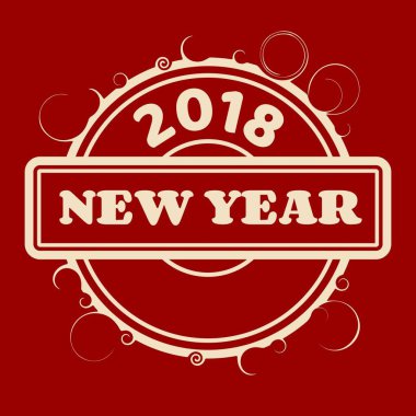 Noel ve yeni yıl kutlama kartı. Dekoratif damgası