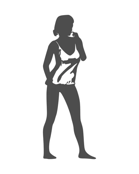 Posing lady figure — Stock Vector