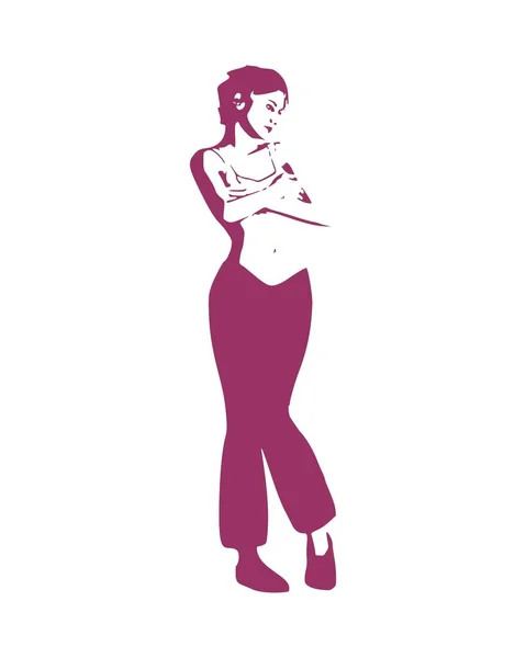 Mujer joven posando — Vector de stock