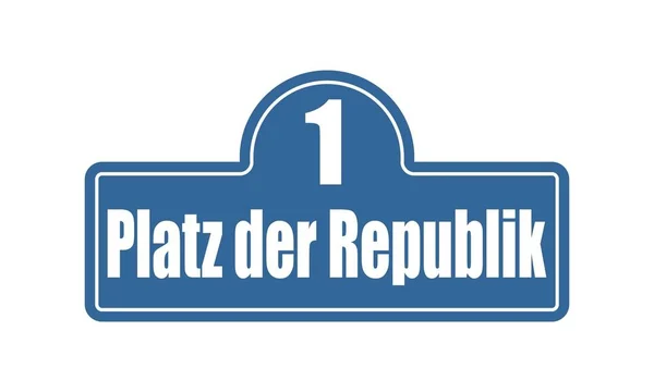 Street signs with an inscription in German Republic Square Royalty Free Stock Vectors