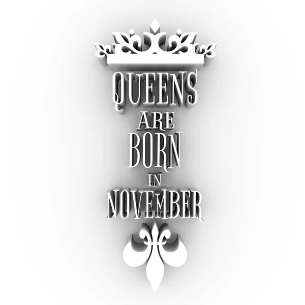 Vintage queens crown silhouette. Motivation quote — Stock Photo, Image