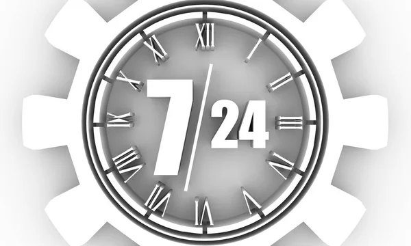 Timing badge symbool 7 en 24 — Stockfoto