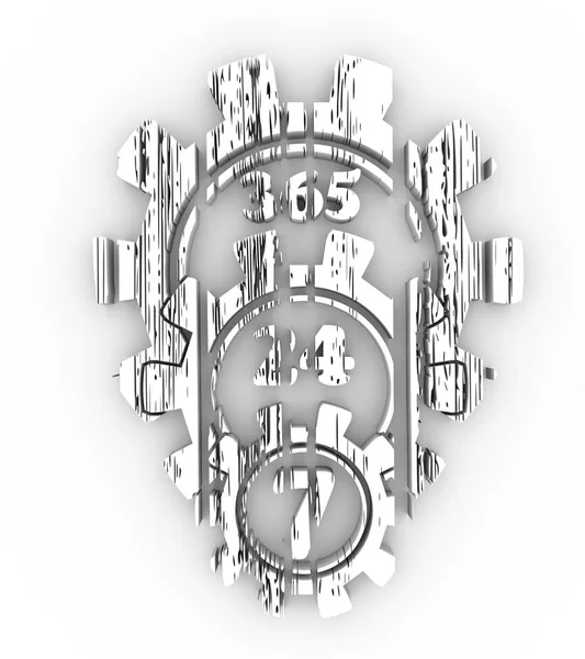 Sincronizare simbol insigna 7 și 24 — Fotografie, imagine de stoc
