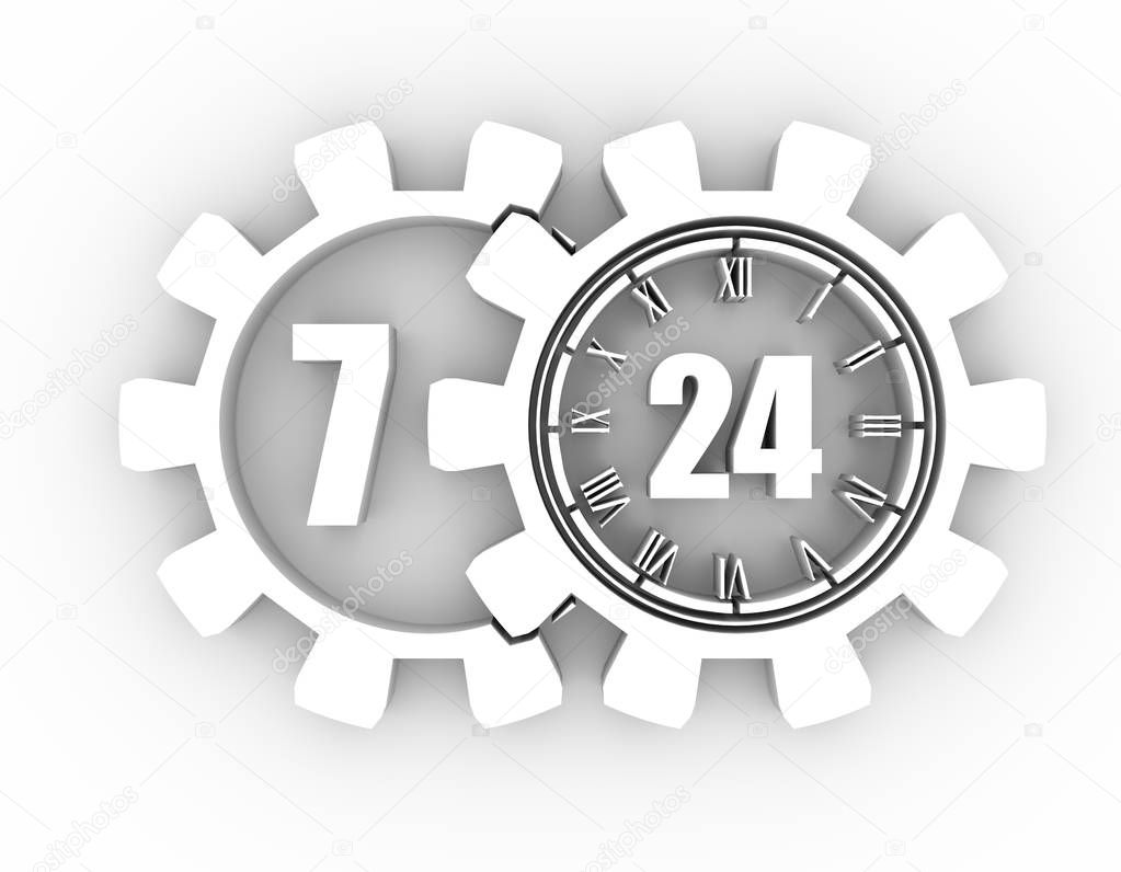 timing badge symbol 7 and 24