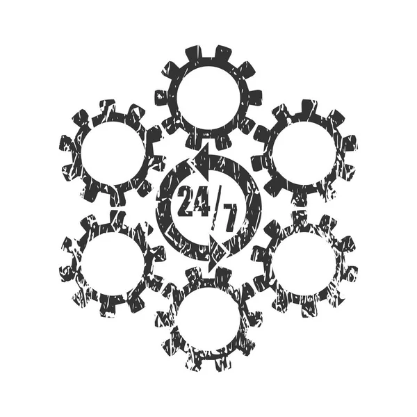 Symbole d'insigne de synchronisation 7 et 24 — Image vectorielle
