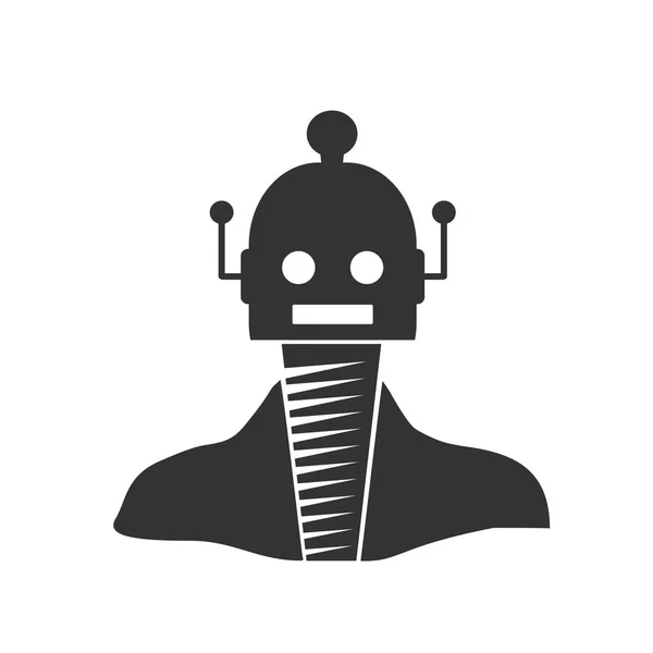 Χαριτωμένο ρομπότ ρετρό με το ανθρώπινο σώμα — Διανυσματικό Αρχείο