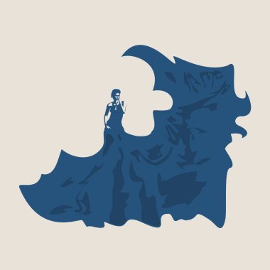 Elbiseli kadın silueti