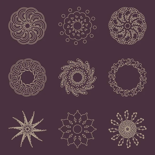 Decorative design elements. Patterns set. — Stock Vector