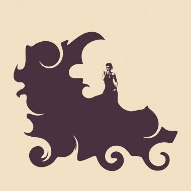 Elbiseli kadın silueti