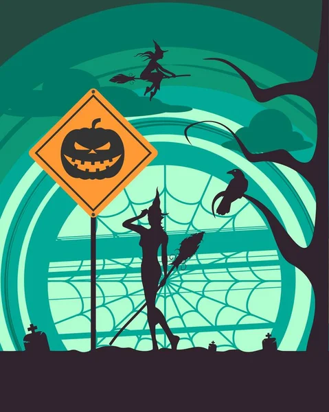 Affiche vacances Halloween — Image vectorielle