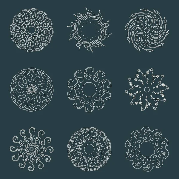 Decorative design elements. Patterns set. — Stock Vector