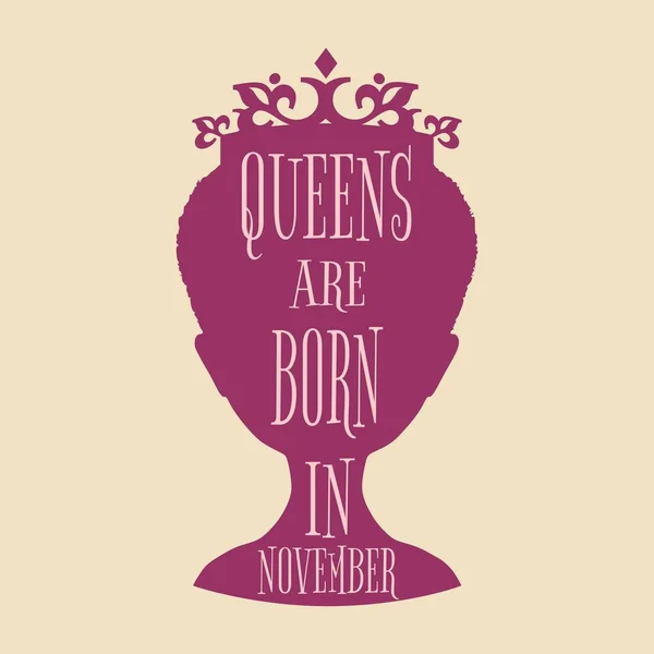 Vintage koningin silhouet. Motivatie offerte — Stockvector