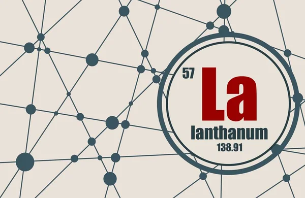 Elemento químico de lantânio . —  Vetores de Stock