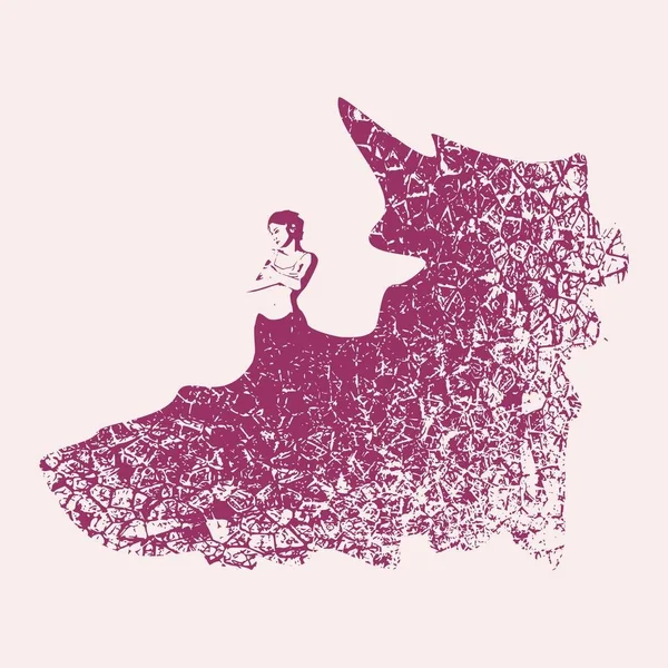 Silhouette femme en robe — Image vectorielle