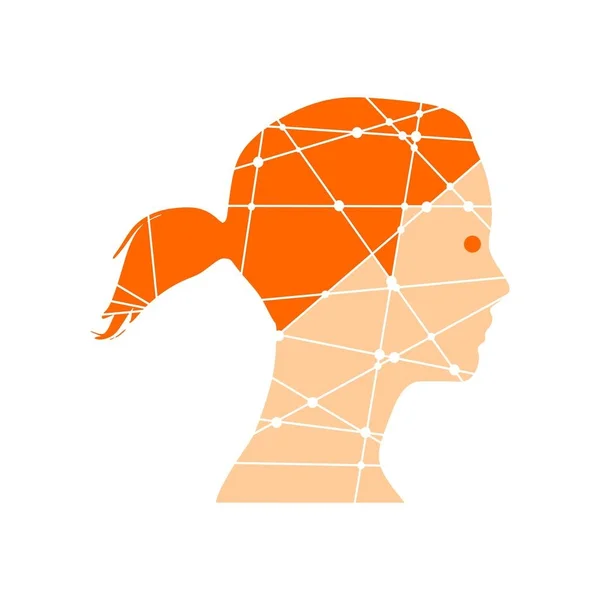 Silhouette d'une tête de femme — Image vectorielle