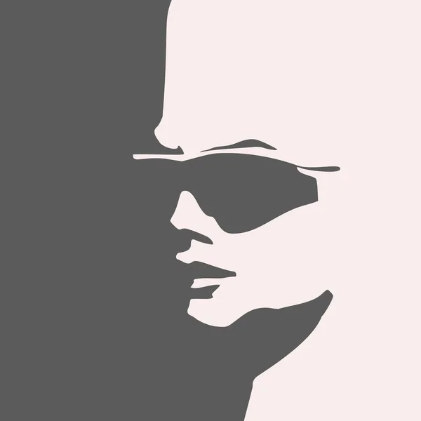 Frauenporträt mit Sonnenbrille. — Stockvektor