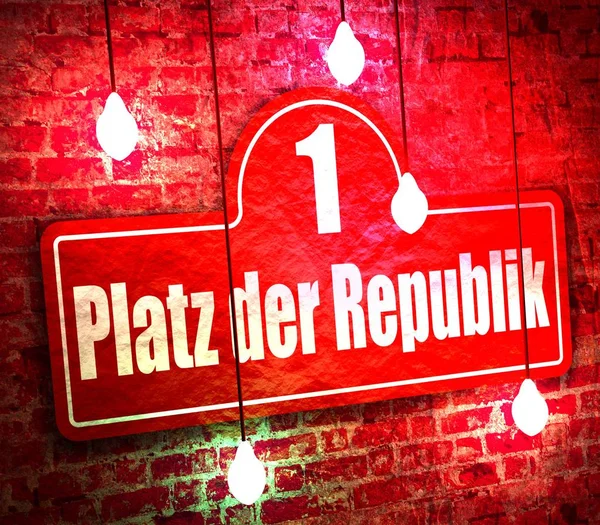 Straßenschilder mit einer Aufschrift auf dem Platz der Republik — Stockfoto