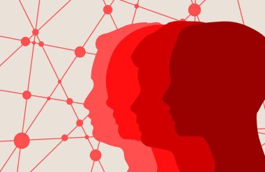 Bir erkek kafasının siluetleri