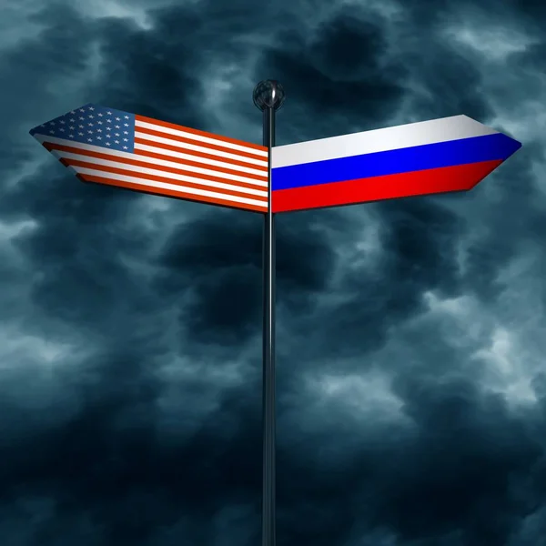 Relazioni politiche tra Stati Uniti e Russia — Foto Stock