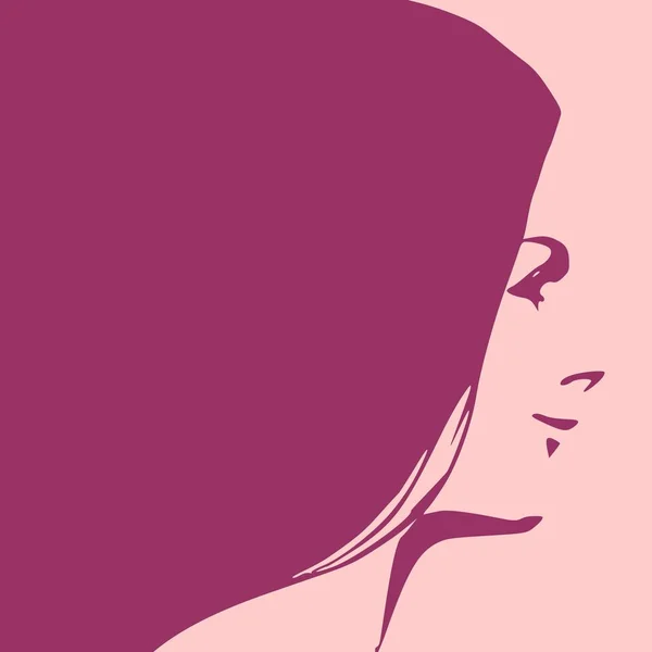 Portrait monochrome de femme — Image vectorielle