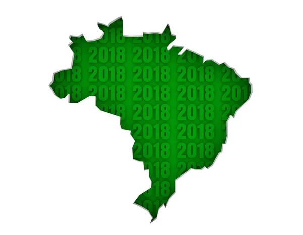 Knipsel kaart Brazilië — Stockfoto