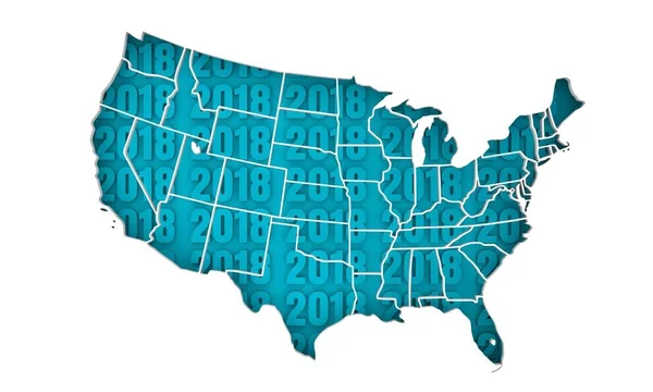 Mapa de recorte de los Estados Unidos —  Fotos de Stock