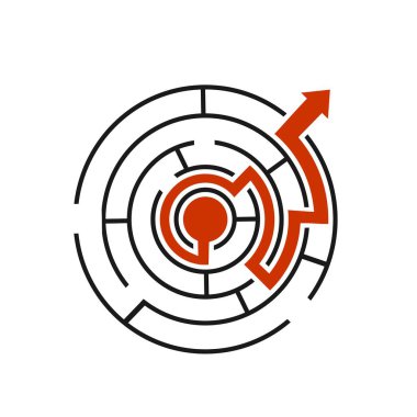 Kırmızı yol boyunca labirent