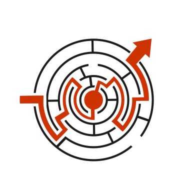 Kırmızı yol boyunca labirent