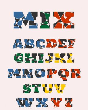 Dekoratif alfabe vektör yazıtipi.