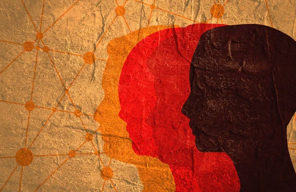 Bir erkek kafasının siluetleri