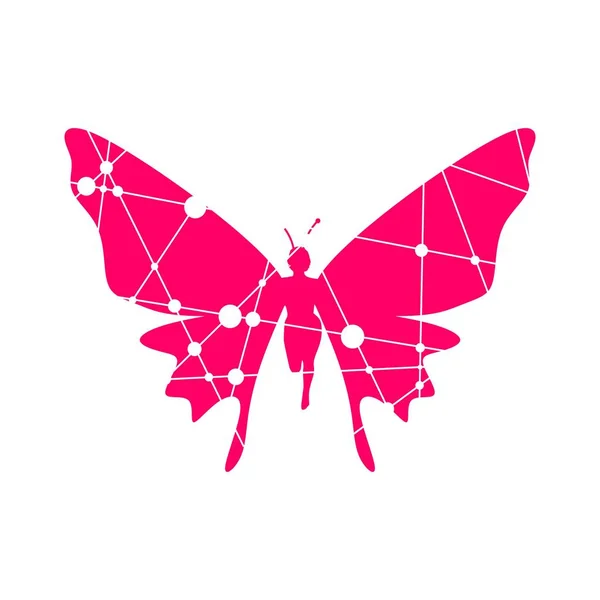 Illustration der Frau Schmetterling — Stockvektor