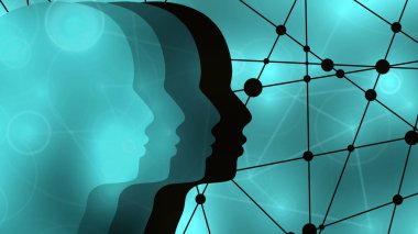 Bir erkek kafasının siluetleri